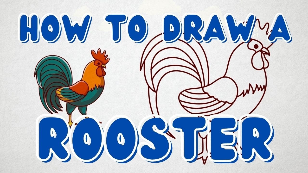 How to Draw a Rooster 🐓 - Easy Drawing for Kids ( New 2022 )
