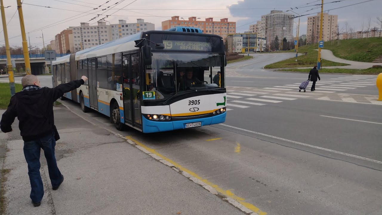 MHD Košice - 🚌 19 úsek Poliklinika KVP - Nová nemocnica (Solaris Urbino 18 III #3905)