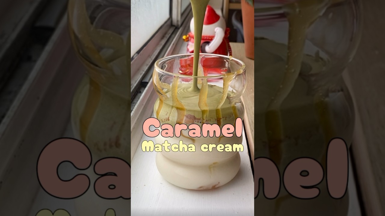 Caramel matcha cream #viral #viralvideos #trending #reels #shorts #recipe #latte #matcha #caramel