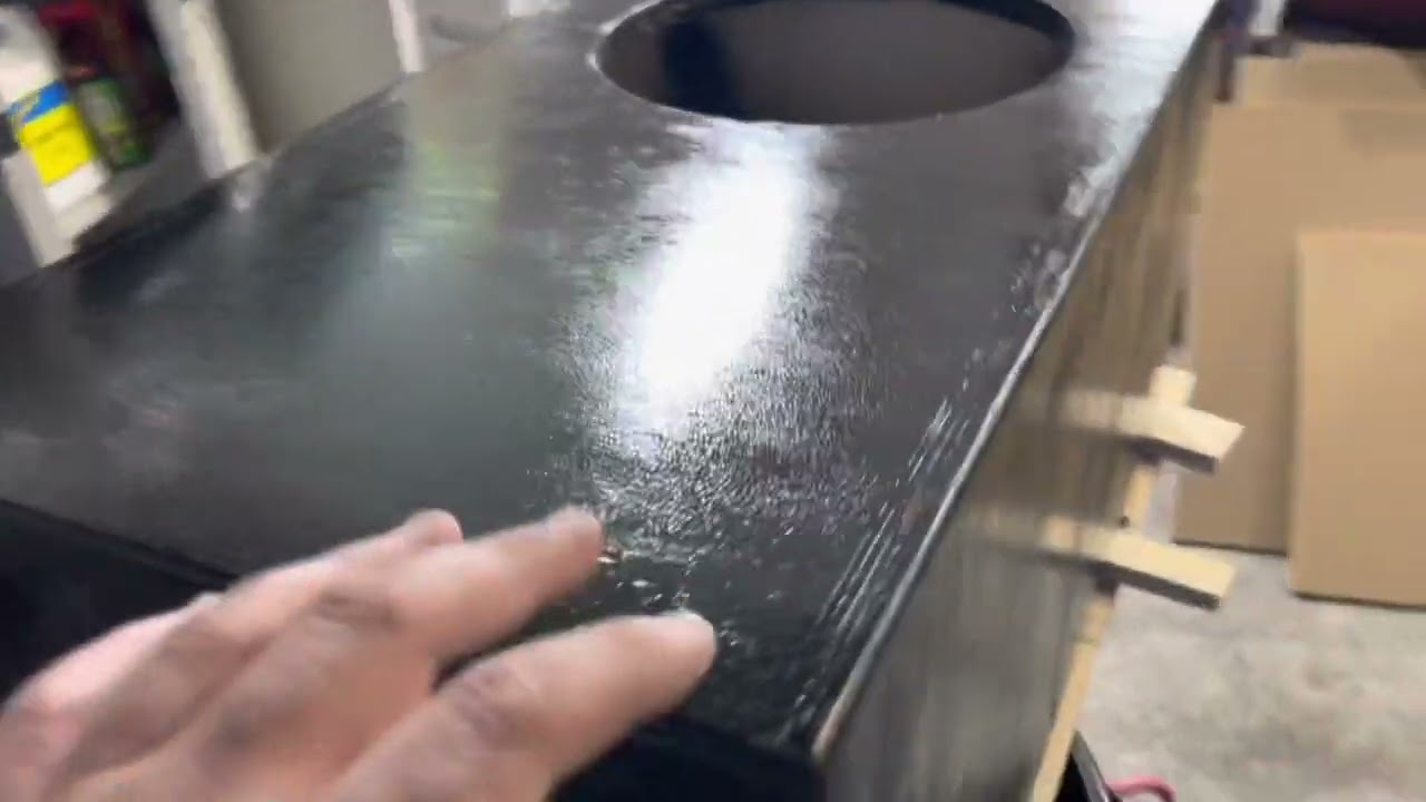 Single 12 inch subwoofer custom Enclosure Stained with black stain