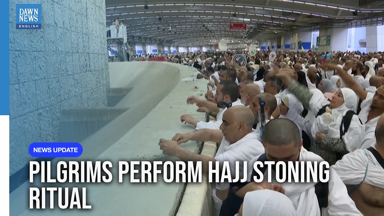 Pilgrims Perform Stoning the Devil Ritual During Hajj in Saudi Arabia | Dawn News English