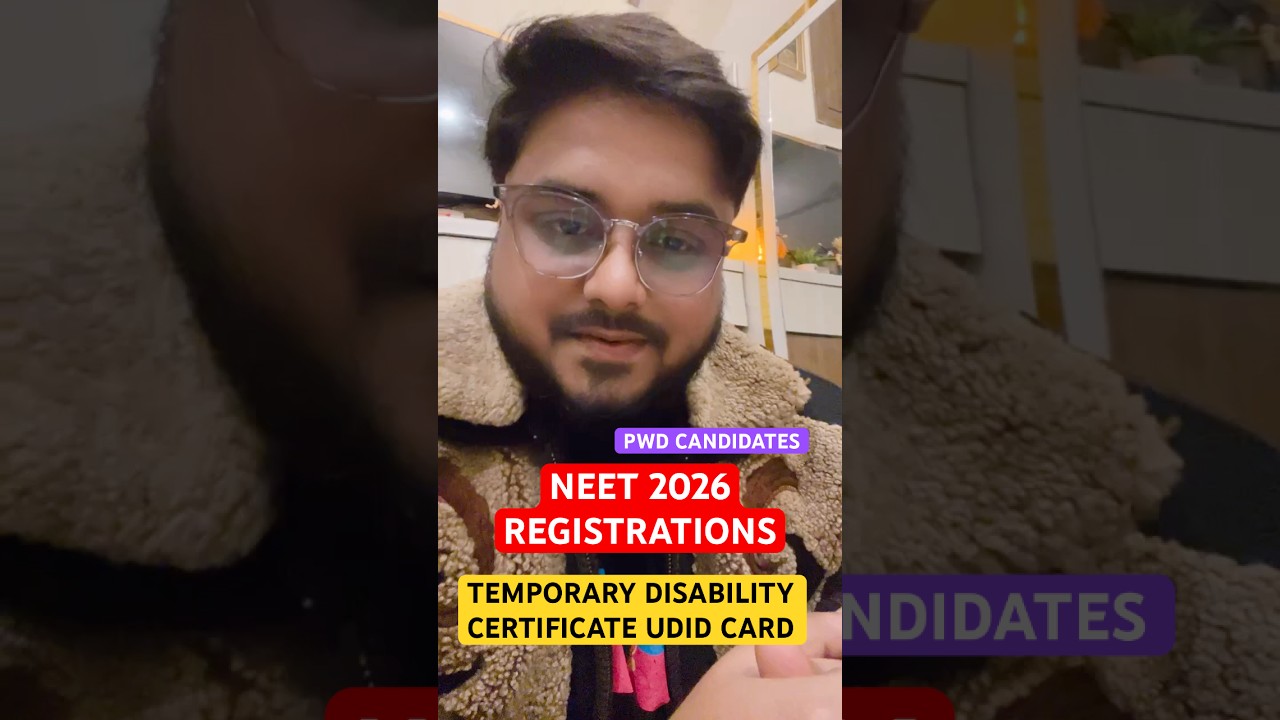 NEET 2026 Registration Temporary Disability Certificate UDID Card PwD Candidates Eligibility #MBBS