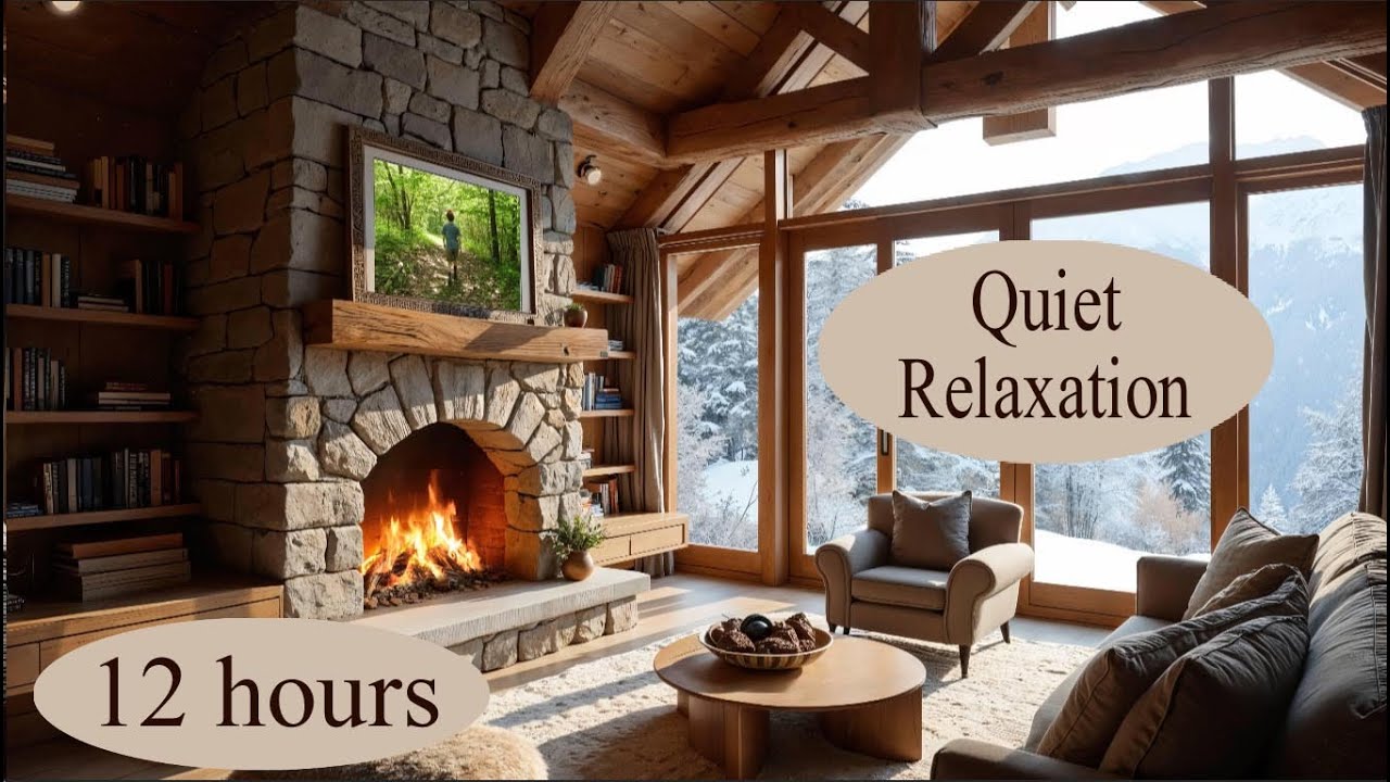 Cozy Warm Living Room Fireplace Ambience