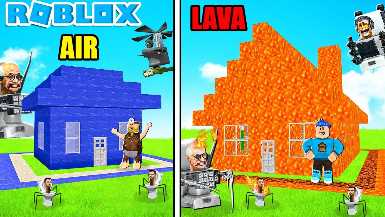 KITA BUAT RUMAH LAVA VS RUMAH AIR ANTI SKIBIDI TOILET DI ROBLOX!!!