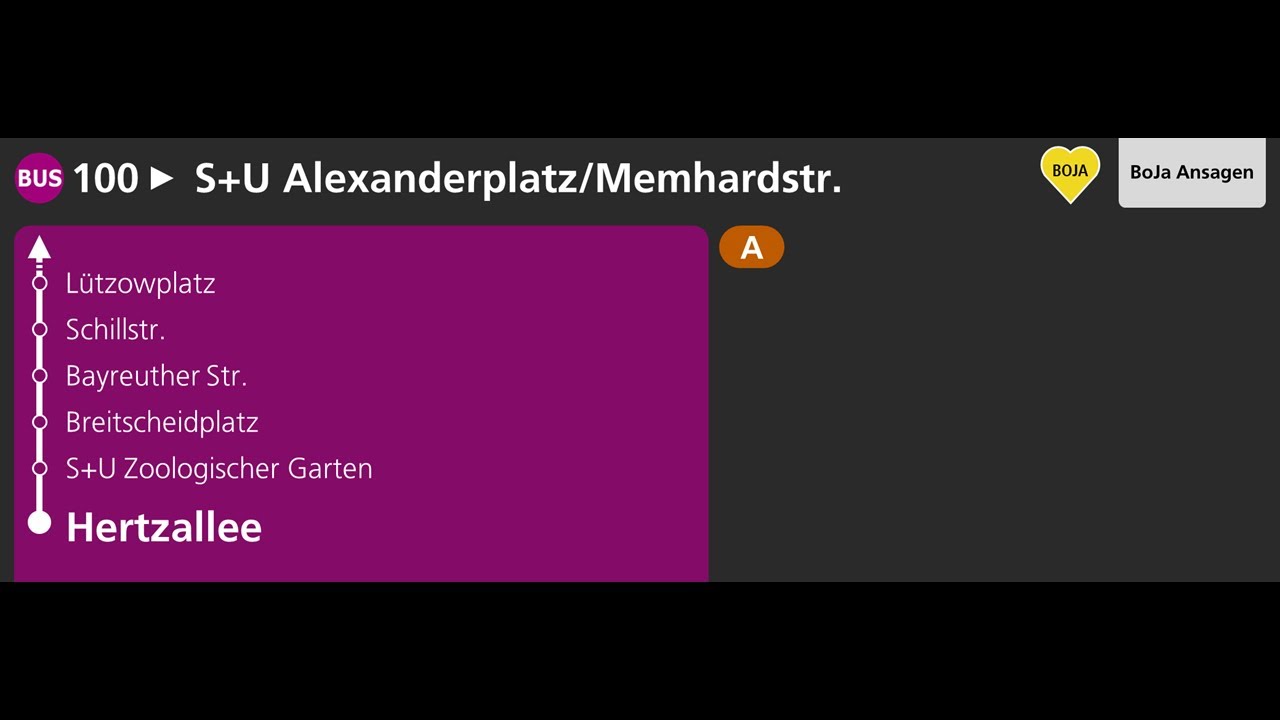 BVG Ansagen | 100 Berlin S+U Zoologischer Garten - Alexanderplatz | BoJa Ansagen