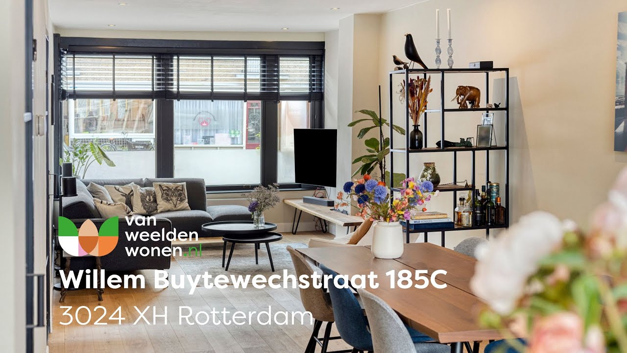 Doorloopvideo Willem Buytewechstraat 185C 3024 XH Rotterdam dubbele benedenwoning met tuin