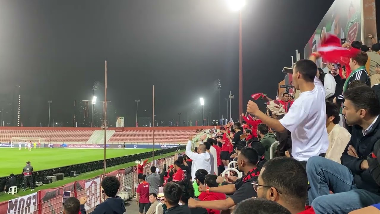 Fantastic Shabab Al Ahli fans react to a goal by Federico Cartabia vs Ajman 8 February 2025