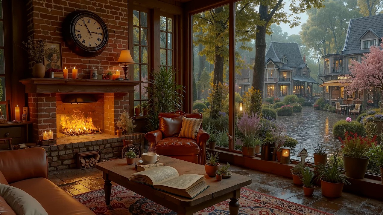 Soothing March Rain | Relaxing Jazz to Calm Your Mind at the Cafe