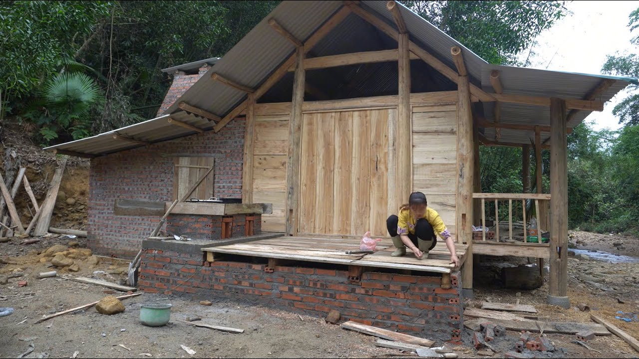 CEO leaves the city for the forest to Build farm - Complete Kitchen Construction | Build Log Cabin