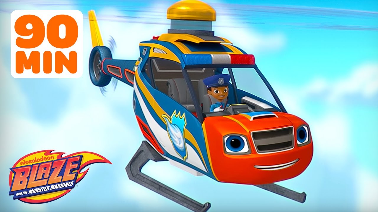 90 MINUTES of Blaze's BEST Police and Firefighter Rescues! 🚨 | Blaze and the Monster Machines
