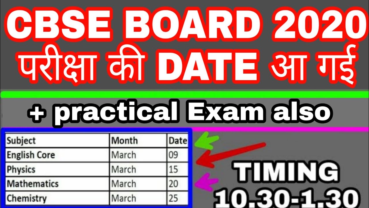 Datesheet of Board 2020 Exam Declared | 10 & 12 Expected Date of Board Exam 2020 + Practical Date