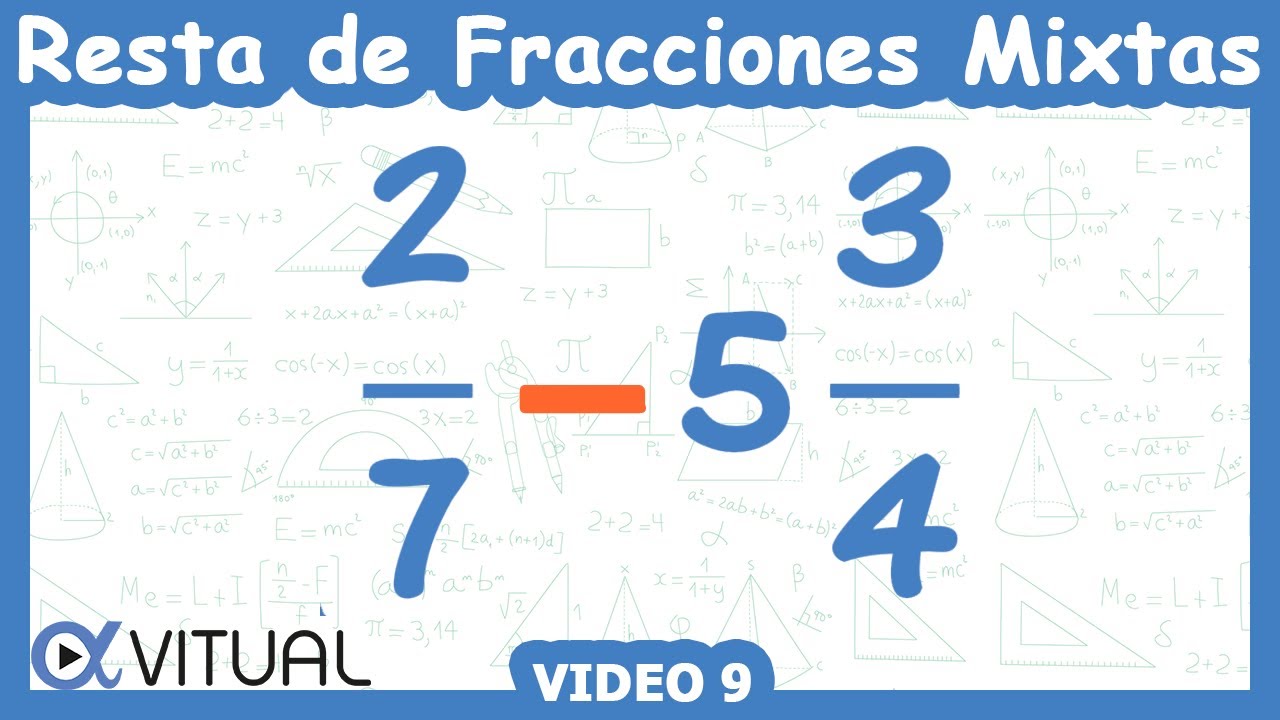 🟠 RESTA de una FRACCIÓN PROPIA y una MIXTA 👉con Diferente Denominador👈