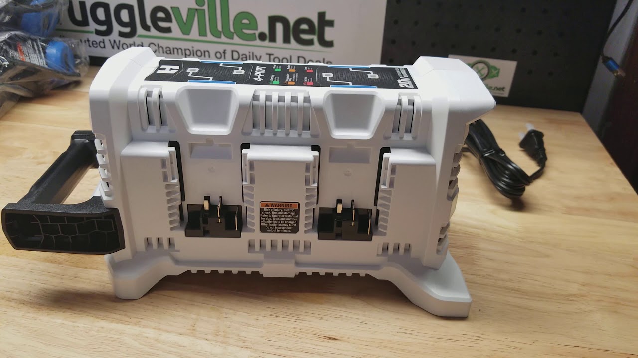 HART 20-Volt Lithium-Ion 4-Port Fast Charger (Batteries Not Included) CGH004
