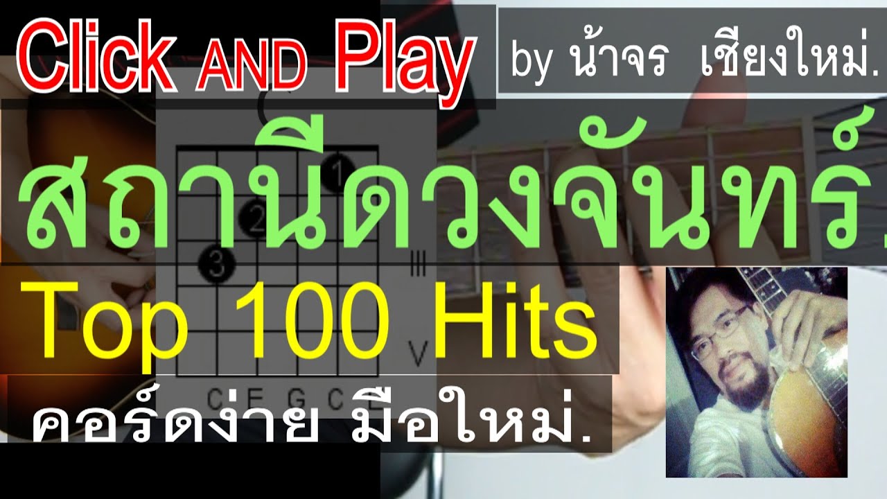 สอนกีต้าร์  สถานีดวงจันทร์  ClickAndPlay (วัชราวลี) คอร์ดง่าย ตีคอร์ด มือใหม่ - น้าจร เชียงใหม่