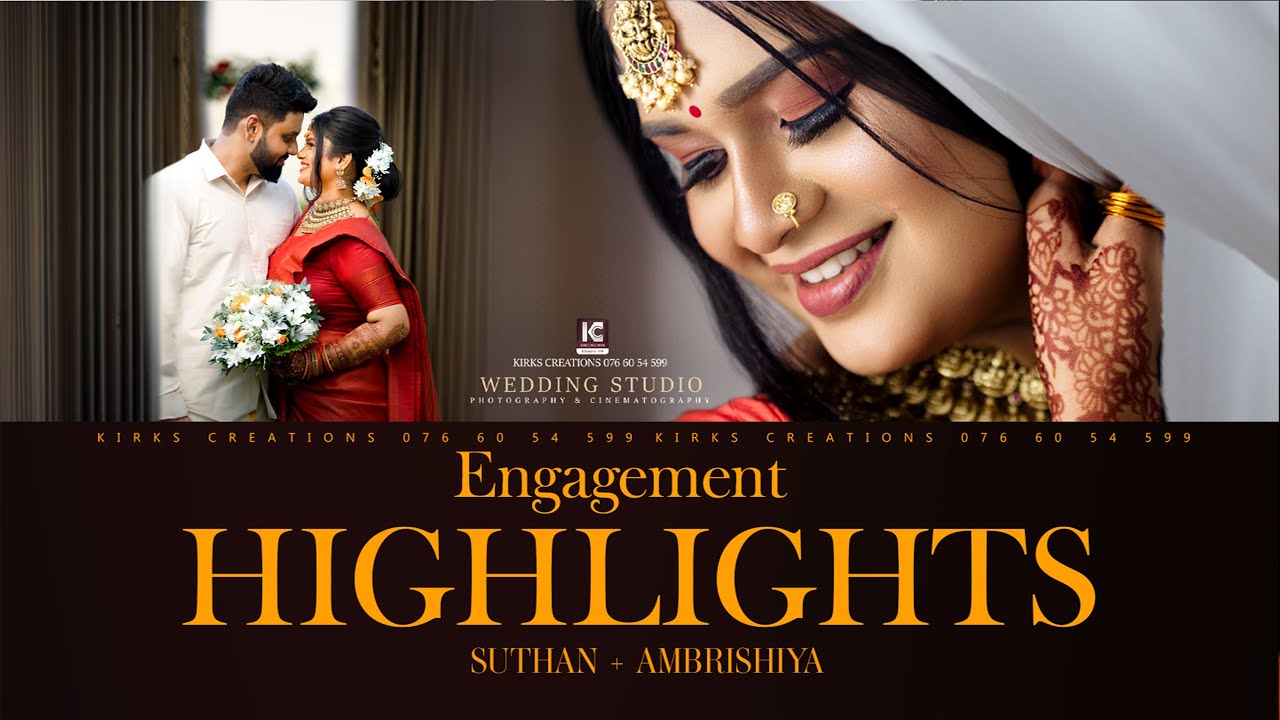 Best Tamil Engagement Highlights | Suthan 💝 Ambrishiya | Kirks Creations   4K