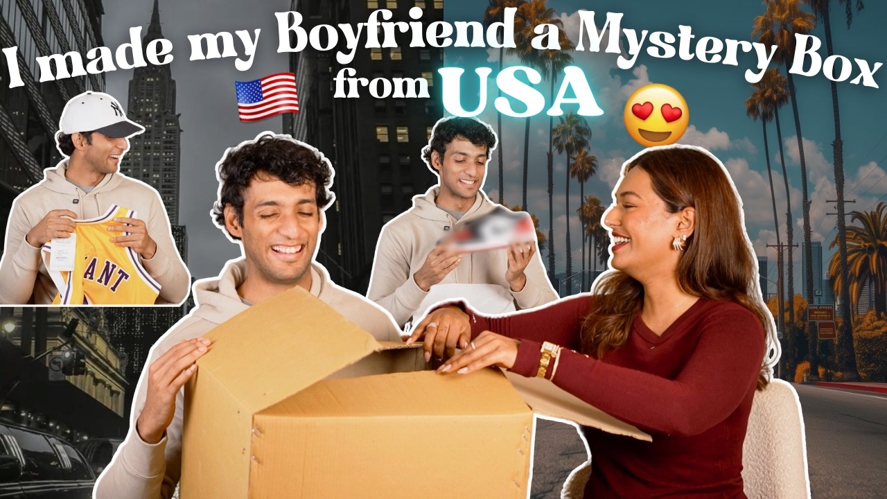 I made My Boyfriend a MYSTERY BOX from USA! His Dream Gifts! 😍@RoamingTreksack | @sarahsarosh