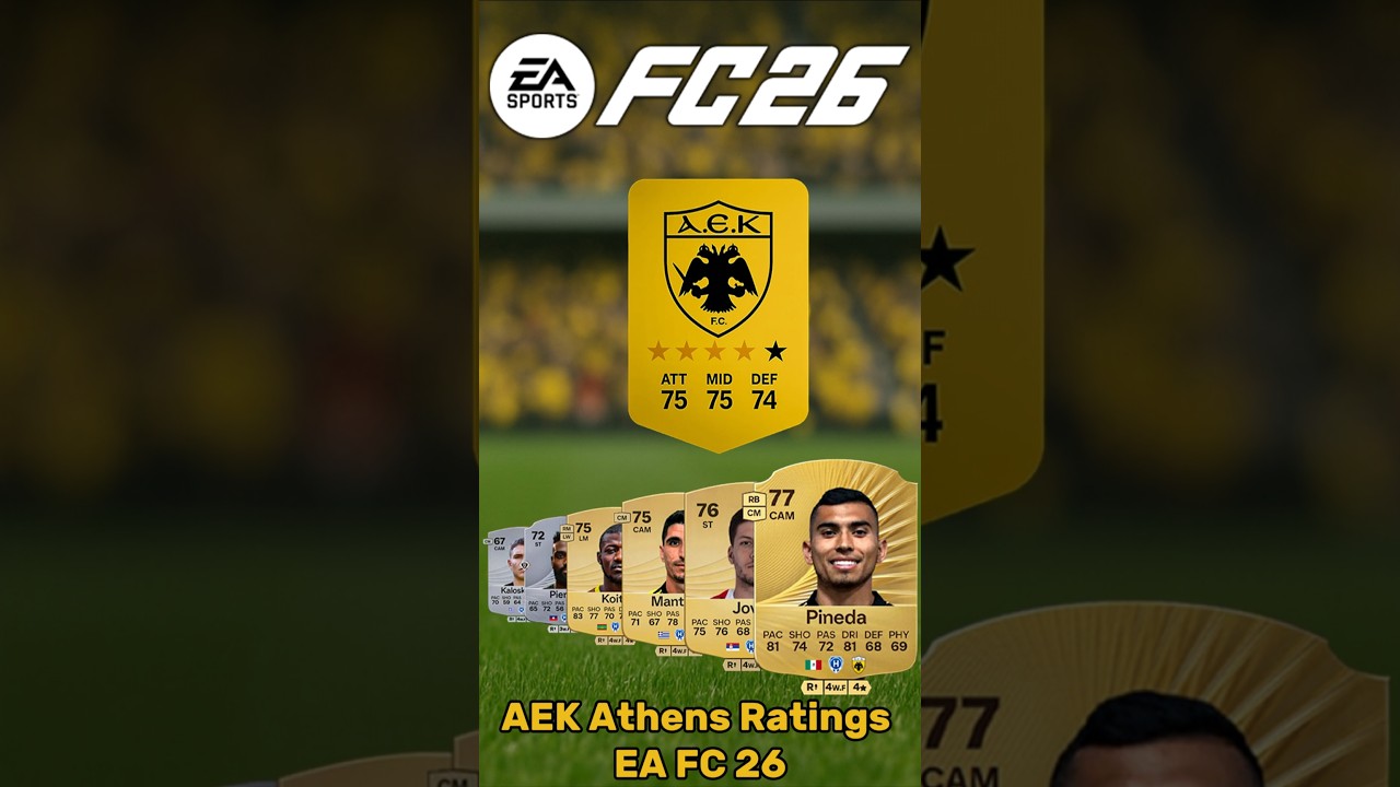AEK Athens EA FC 26 Ratings 🔥 How Strong is AEK? #shorts