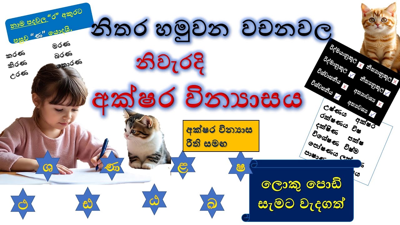 නිතර හමුවන වචනවල නිවැරදි අක්ෂර වින්‍යසය | akshara vinyasaya #education #gkexam  #viraleducation