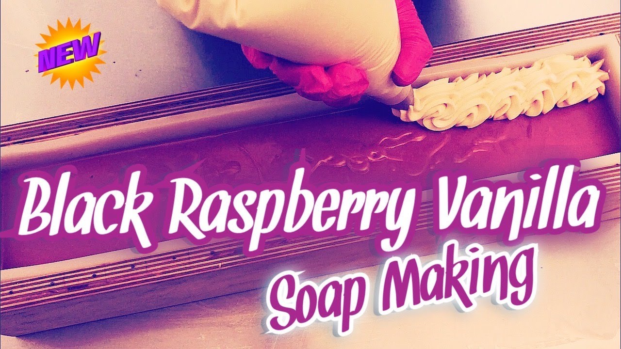 BLACK RASPBERRY VANILLA SOAP MAKING | with soap frosting