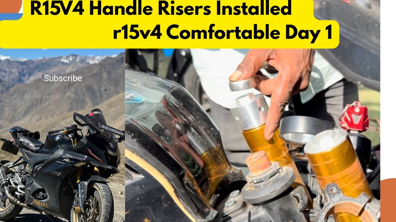 R15 V4 Handle Riser Installed 🏍️( Itna Jada Fark Socha Nhi Tha ) Value For Money Wao. 