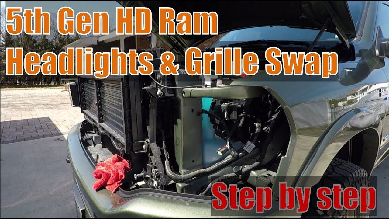 5th Gen RAM HD Night Edition Swap | Step by Step Headlight & Grille Removal | CJC Intercooler Guard