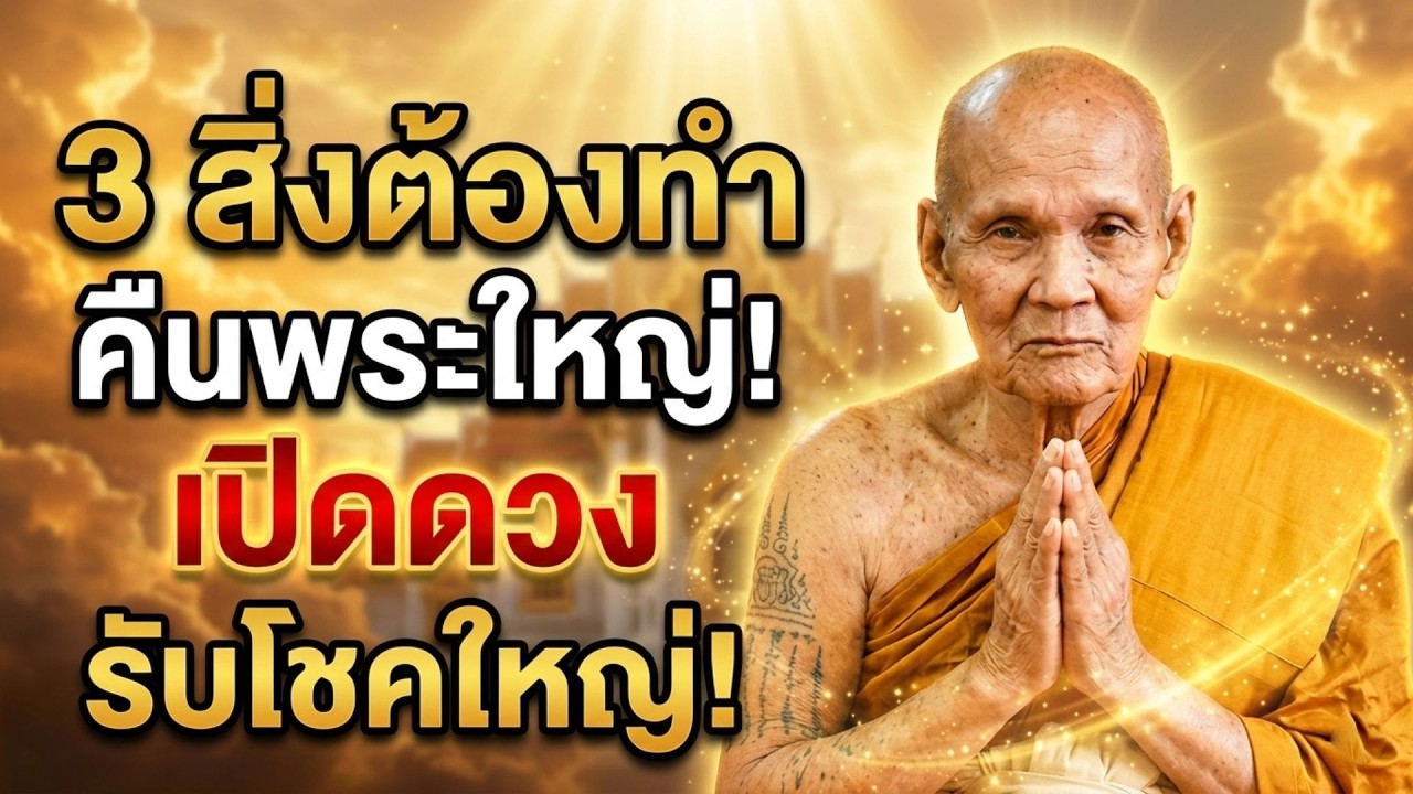 3 สิ่งที่ต้องทำก่อนนอนคืนวันพระใหญ่ (มาฆบูชา) เพื่อเปิดดวงรับโชคใหญ่! #หลวงปู่ดู่ #วันพระ