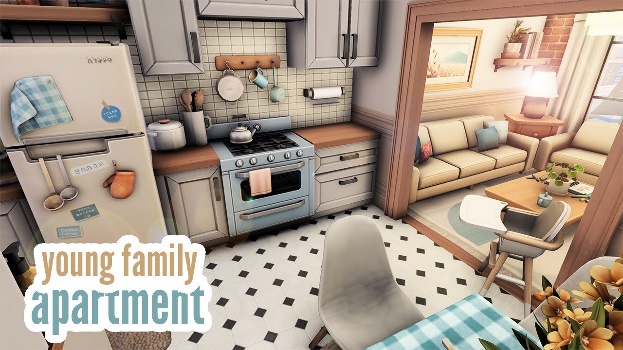 young family apartment \\ The Sims 4 CC speed build