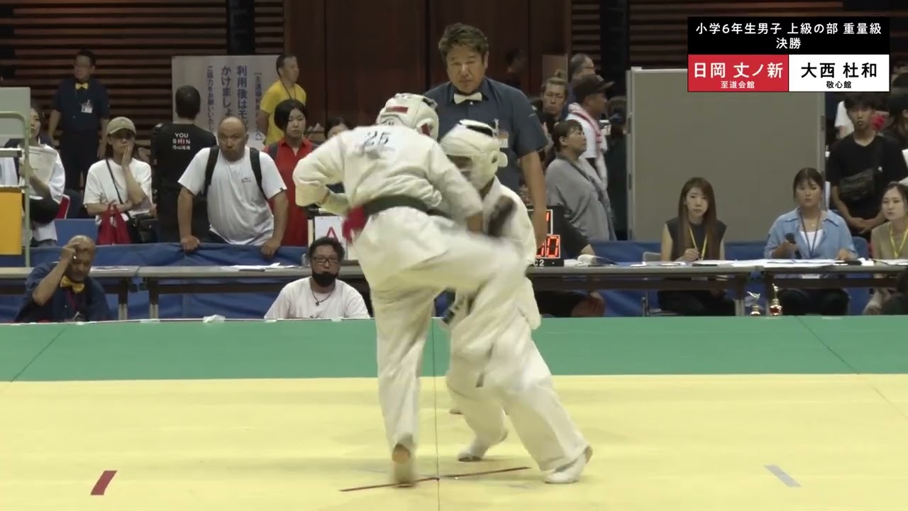 小学６年生男子 上級の部 重量級 決勝 日岡 丈ノ新vs大西 杜和 A100【第12回オープントーナメント四国選抜空手道選手権大会】