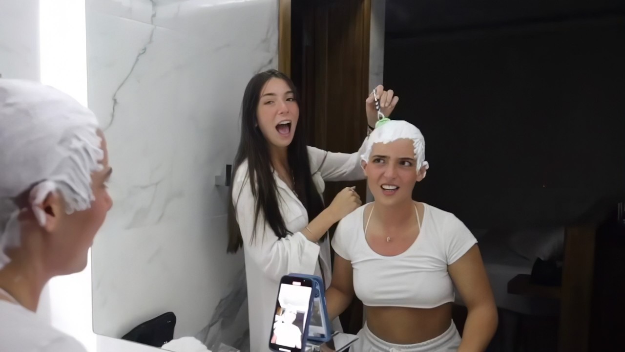 Long-haired Mexican girl cuts off her ponytail and shaves her head completely bald (4K remaster)