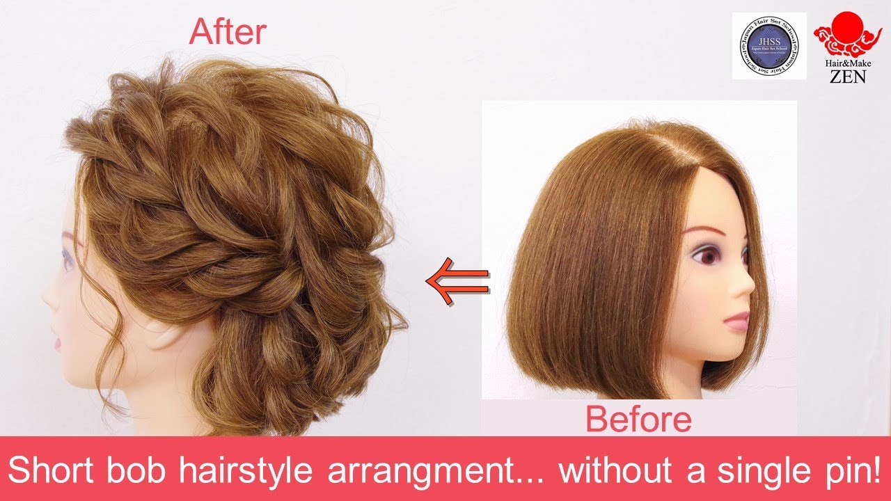 Short bob hair arrangement without hairpins👀✨ZEN