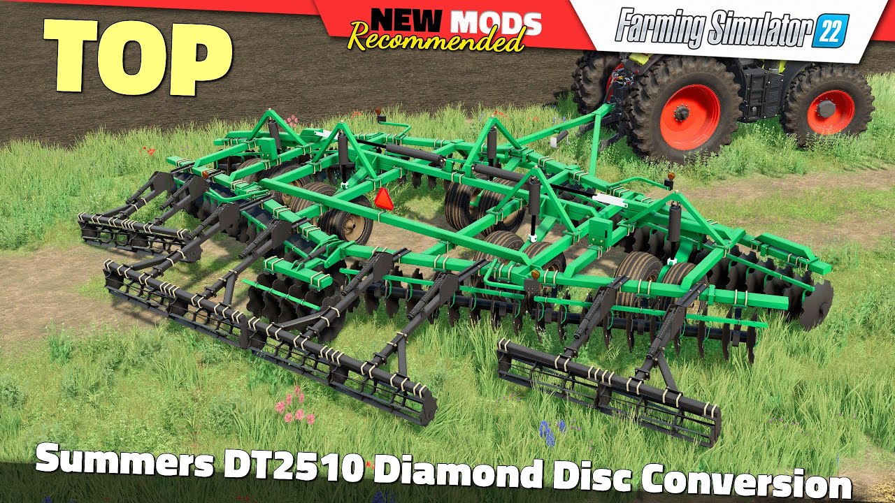 FS22 | Summers DT2510 Diamond Disc Conversion - Farming Simulator 22 New Mods Review 2K60