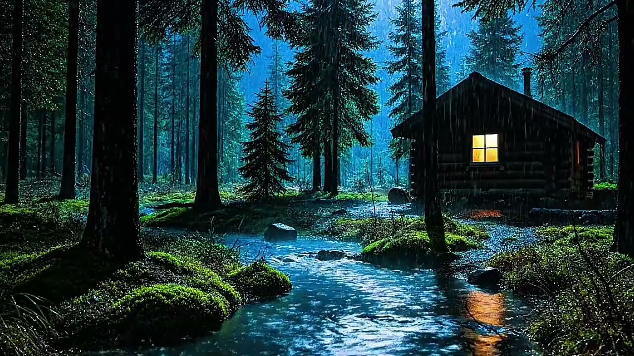 Cozy Canadian forest Rain & Soft Thunder Healing Rain Sounds for Deep Sleep and Full Relaxation