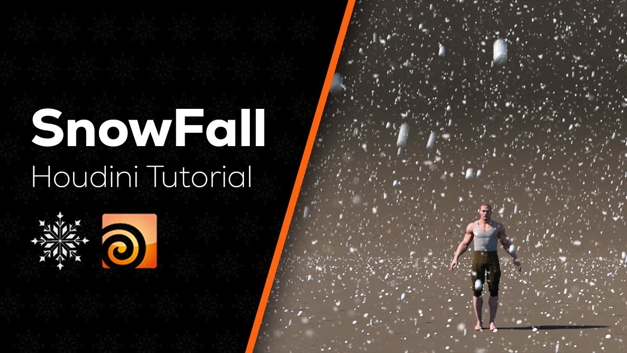 Houdini Tutorial | Snow Fall Simulation Inside Houdini - [ENG SUB]