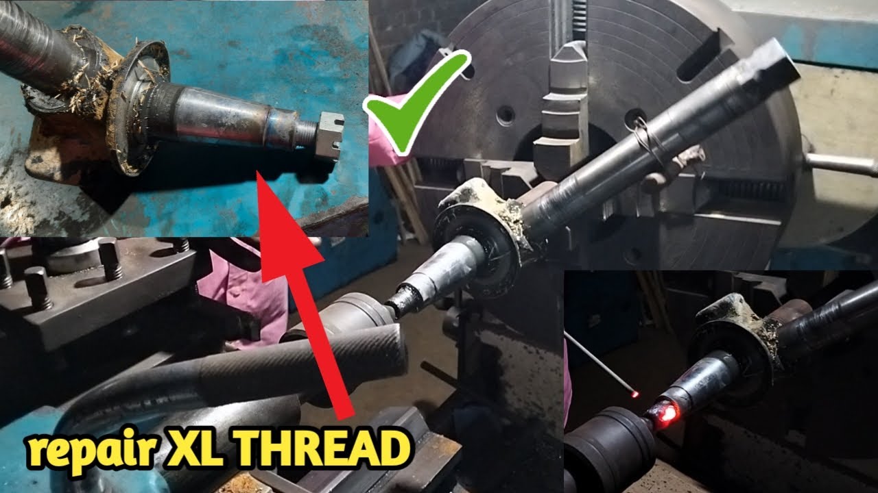 How to make tractor of front axle thread on lethe machine deshi technique