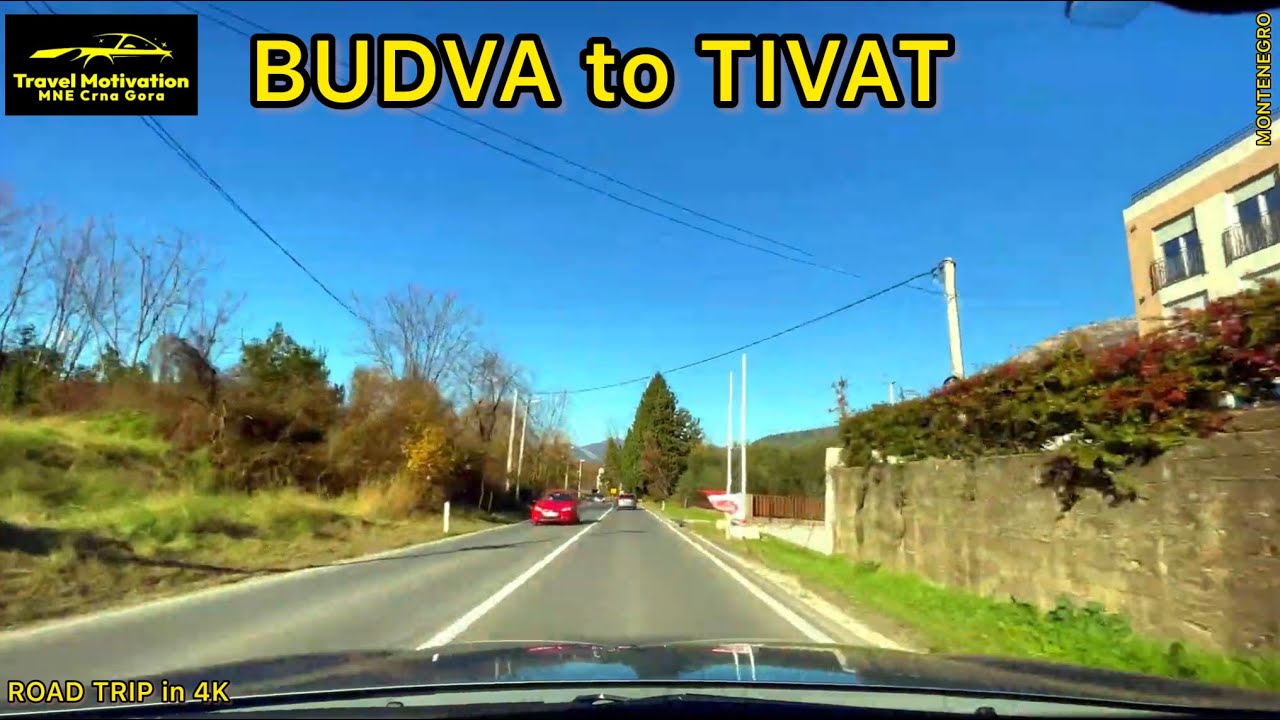 BUDVA 🚙 TIVAT vožnja u Decembru 2023 - BUDVA to TIVAT [Road Trip in 4K] MNE Crna Gora