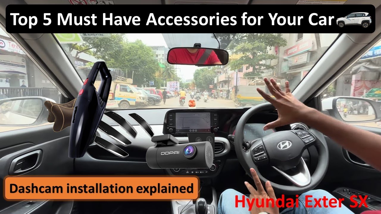 Top 5 best must have accessories for you Hyundai Exter SX Car 🚗 Dashcam Vacuum cleaner Armrest 2024