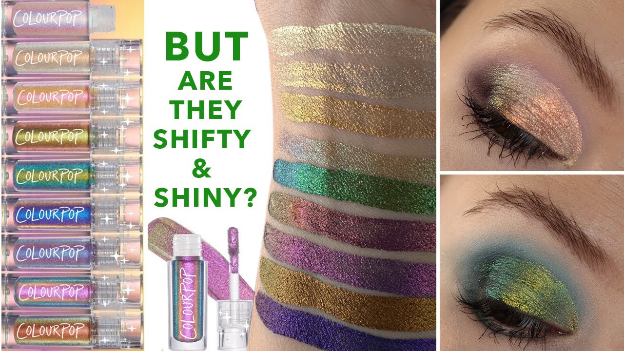 Жидкие тени Colourpop Cosmetics Chrome | Образцы, сравнения и 3 образа