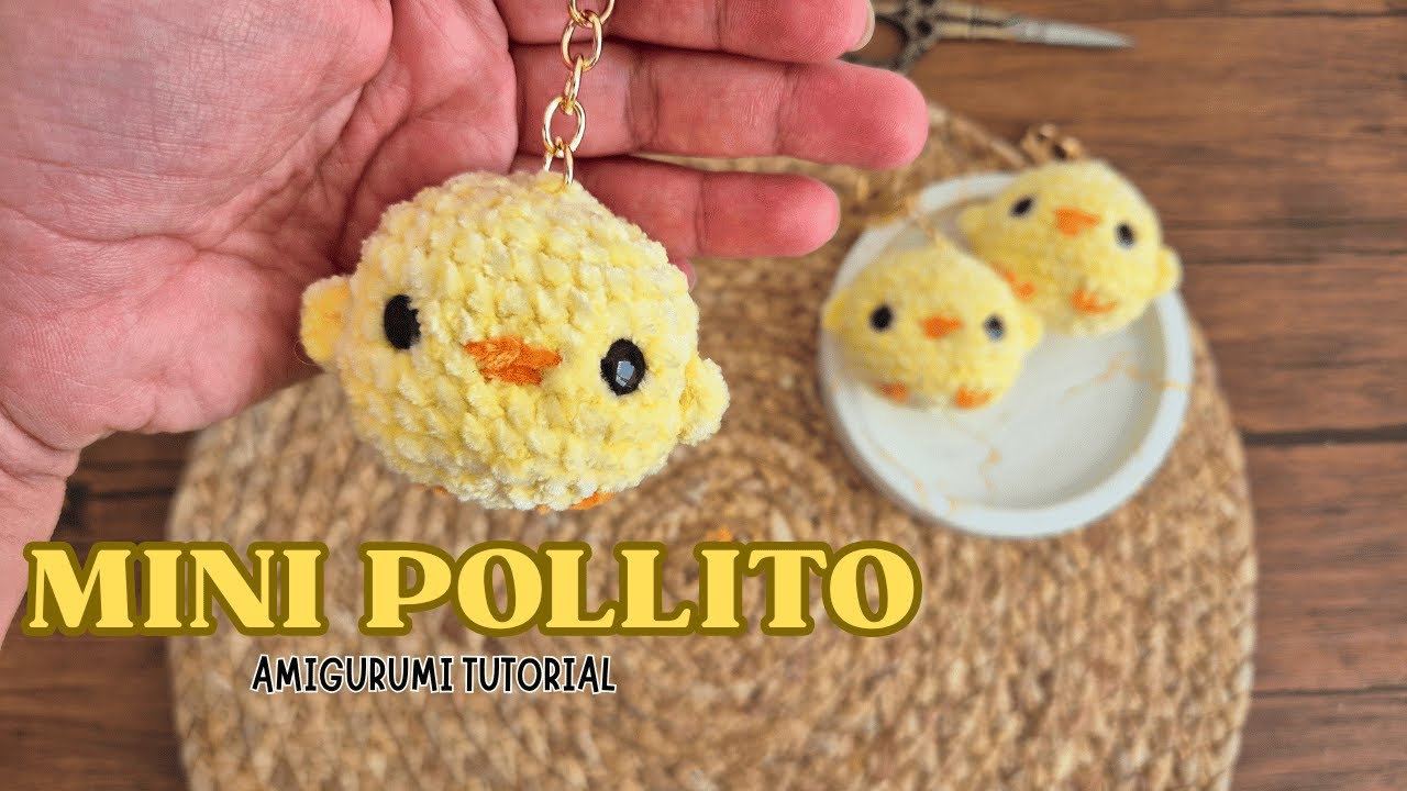 MINI POLLITO AMIGURUMI | LLAVERO A CROCHET  | TUTORIAL 🐣🩷 | EL GRILLITO TEJEDOR BY LILY