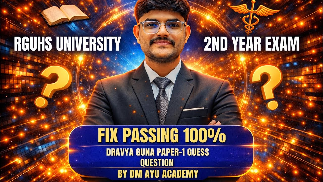 RGUHS 2nd Year Dravya Guna Paper 1 Guess Questions 2026 | Fix Passing 100% | DG Important Questions