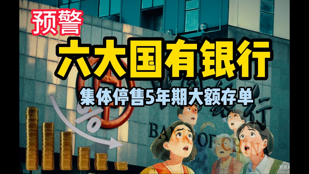 银行发出最高级别预警，六大行停售5年期大额存单！0利率时代离我们不远了#利率 #大额存单 #零利率 #中国经济 #投资 #理财 #金融市场
