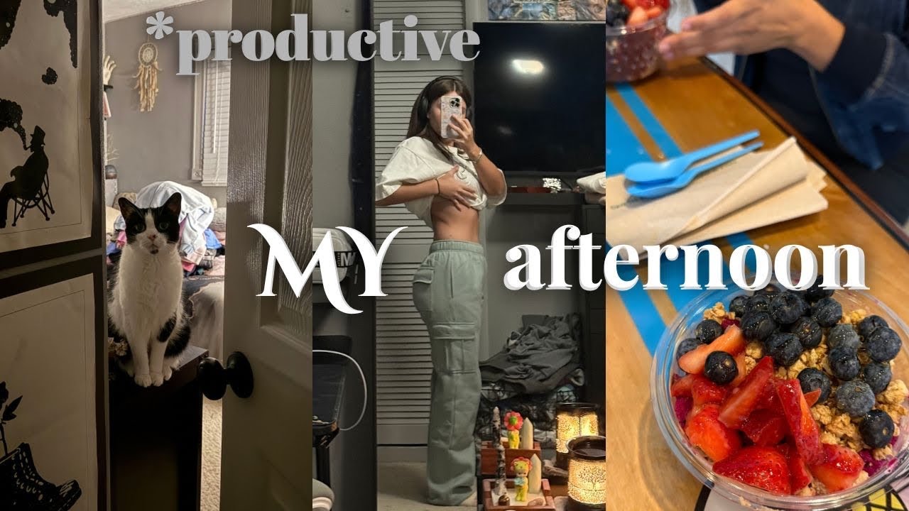 spend the afternoon with me ☁️ | friends, açaí bowls, laundry & editing