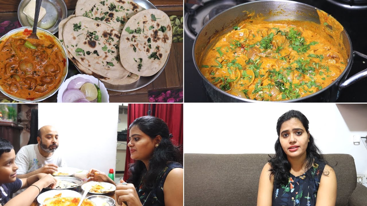 Pyaaj Malai Masala With Tandoori Roti.Jab Ghar Me Koyi Sabji Na Ho To Banaye 