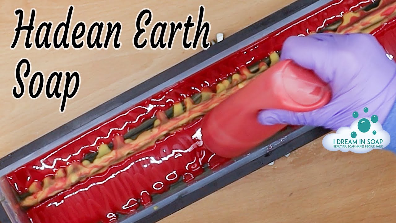 🔥🔥Cold process soap making.  Hadean Earth soap. 🔥🔥