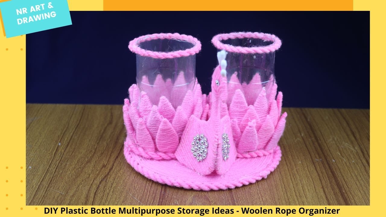 DIY Plastic Bottle Multipurpose Storage Ideas - Woolen Rope Organizer - Best out of waste
