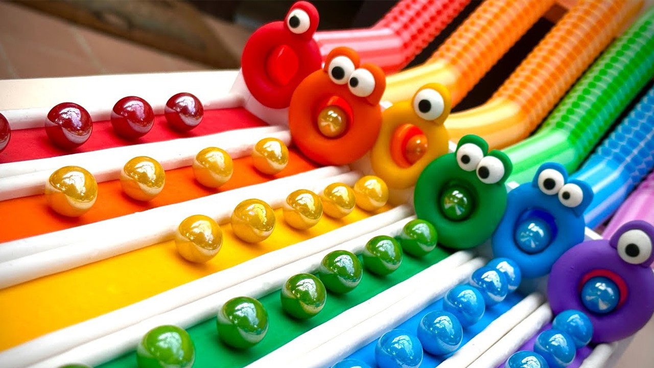 Marble Run Race 1000 Marbles Rain Gutter VS Mega Whirlpool ASMR Amakandu
