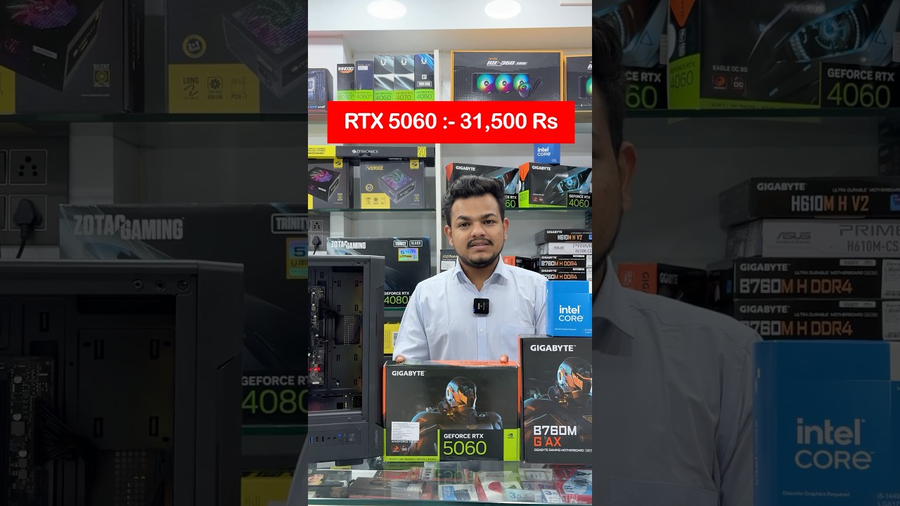 Under 80,000 Rs RTX 5060 Gaming Pc Build with Monitor   #shorts #pcbuildshorts