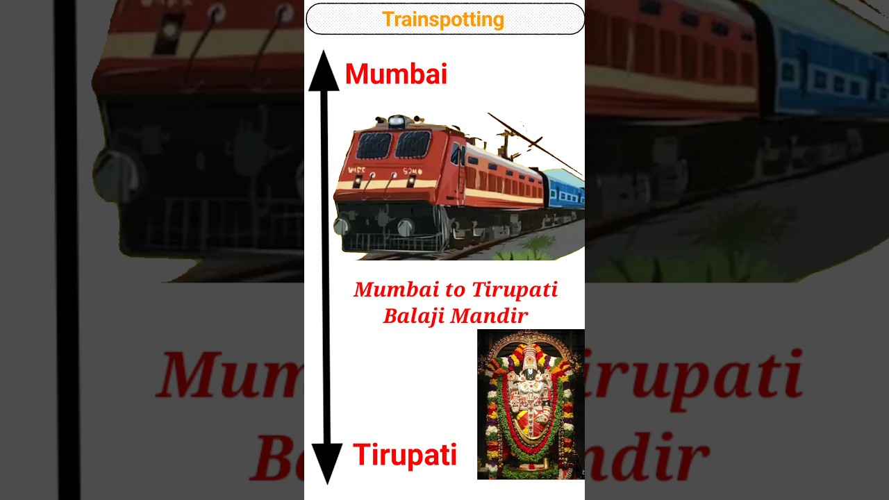 12163 Mumbai to Tirupati Balaji Mandir | MGR Chennai Central SF Express Route #train #railroads