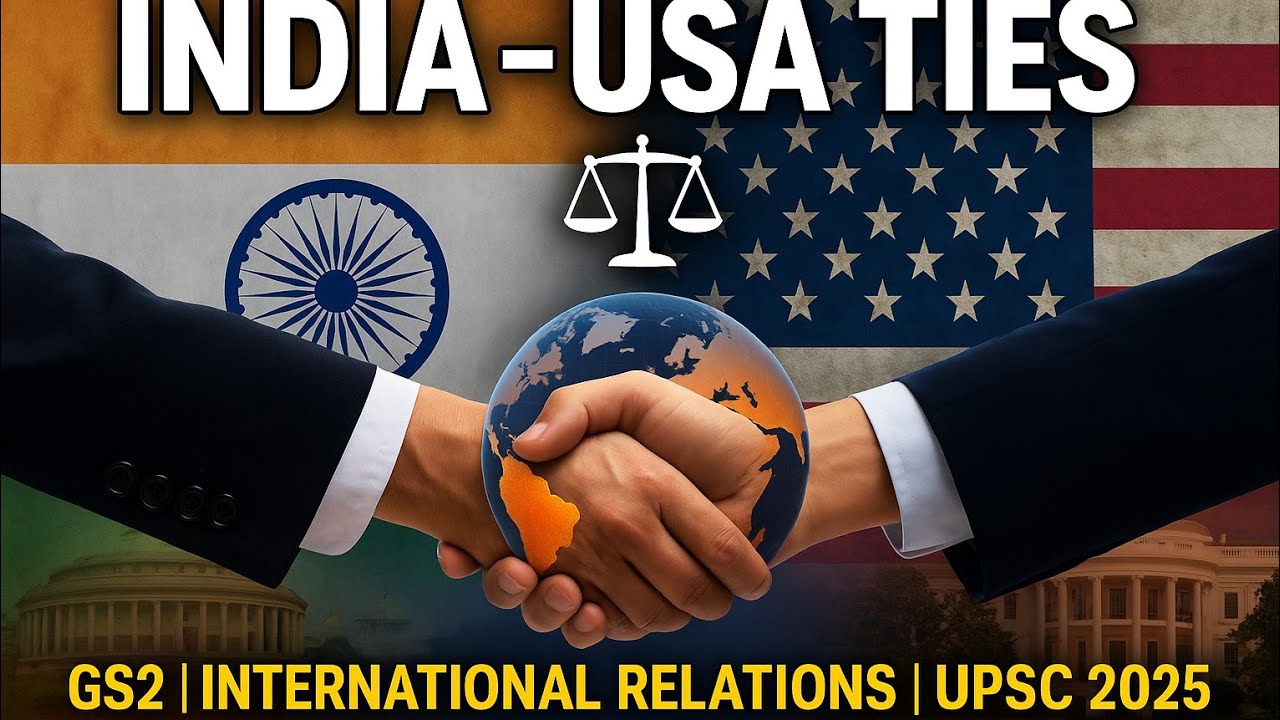 India&ndash;USA Relations Strategic Partnership, iCET, Quad, Defence & Trade GS2 UPSC Mains 2025 Global IR