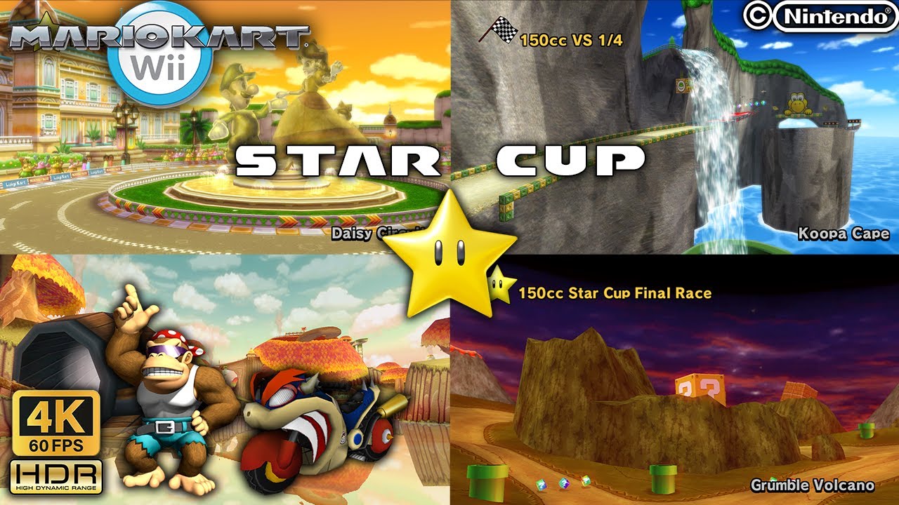 Mario Kart Wii | Star Cup | Grand Prix 150cc | 4K60FPS | HDR | Funky Kong