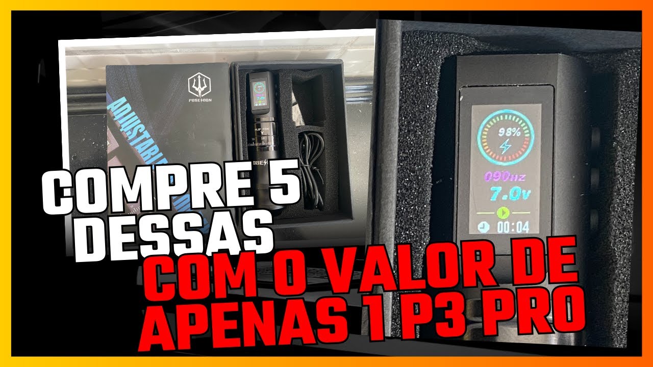 UMBOXING Maquina DE TATTOO  PEN  POSEIDON HM128 COM STROKER | EZ P3 PRO?
